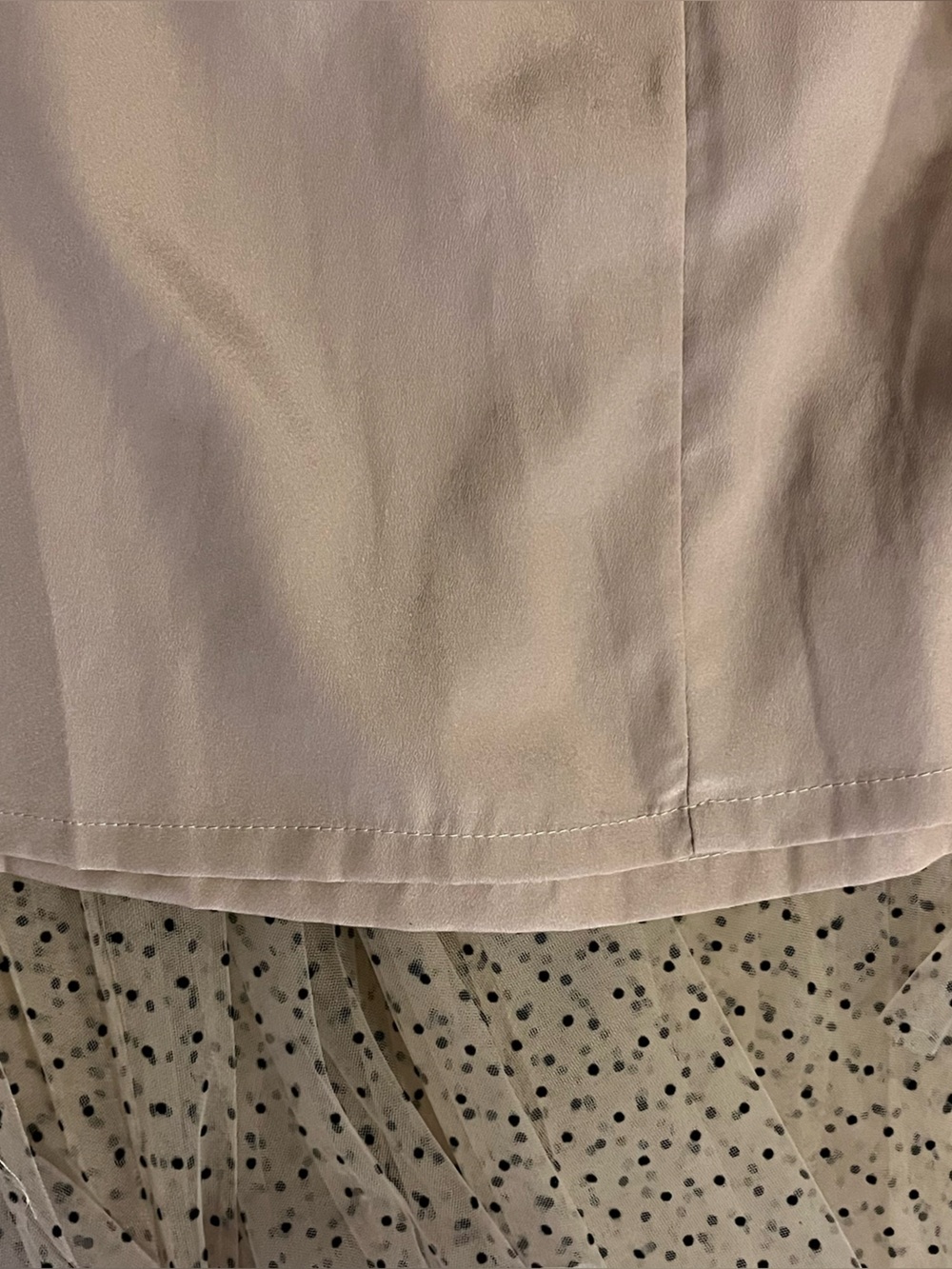 Tulle Polka Dot Skirt Midi Beige and Black Choklate S - Picture 8 of 12